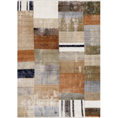 Tapis antidérapant à motif géométrique organique Nalae