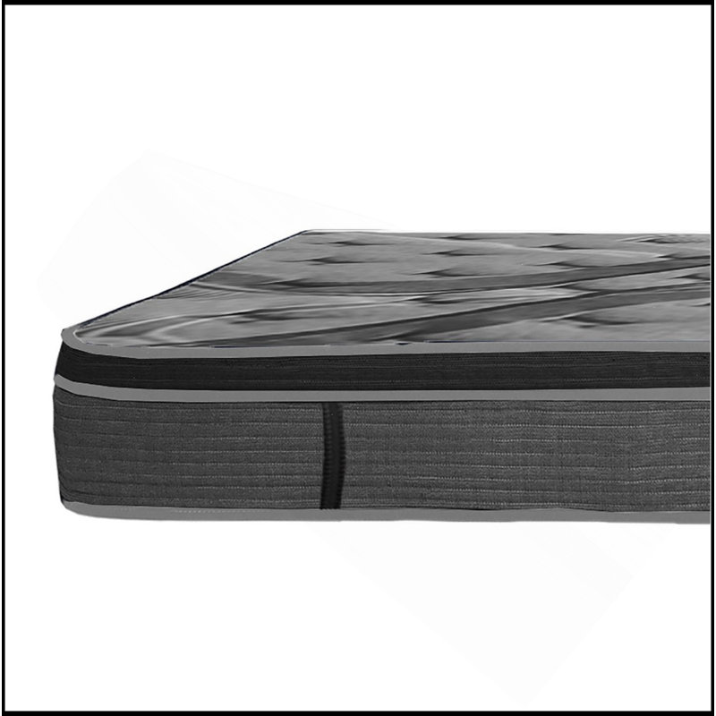 Premium 14In Memory Foam Mattress In A Box, Plush Euro Top Hybrid Pocket Coil Mattress, Gray, California King