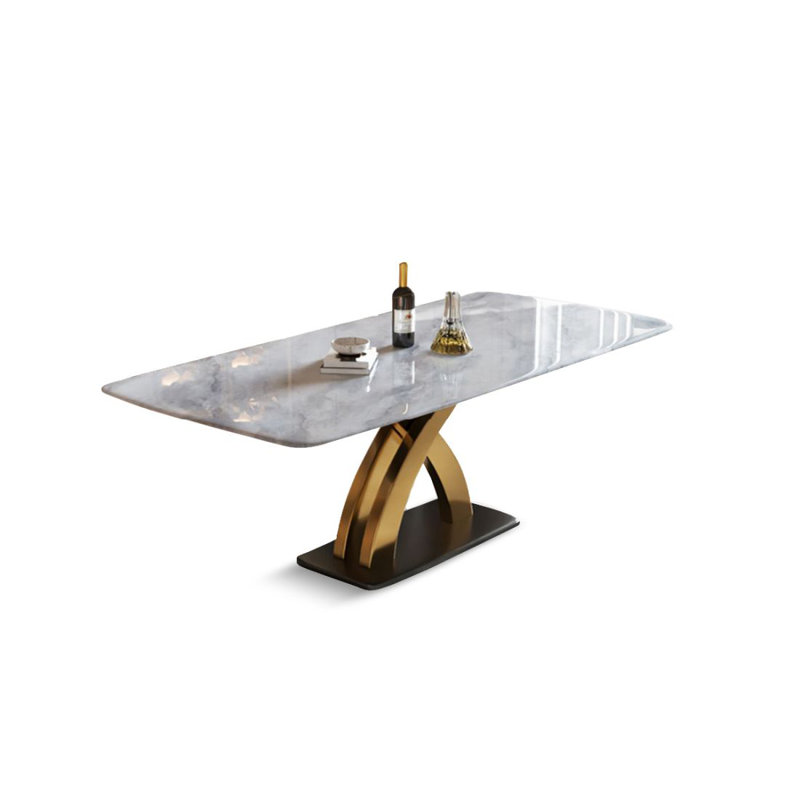 Rectangular marble dining table, 29.53"H x 62.99"L x 35.43"W