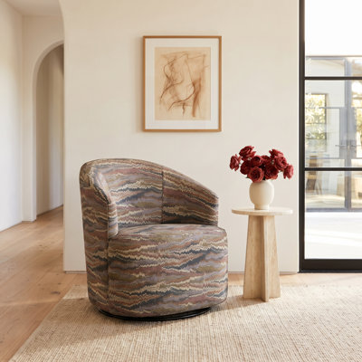 Fauteuil pivotant rembourré Deryn