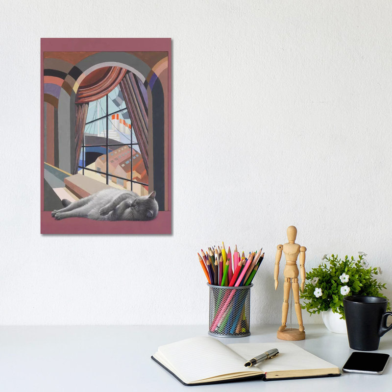Amulet Waiting For The Benedictus Cruise Ship by Ivory Cats - Wrapped Canvas Print, 20.32 cm H x 30.48 cm W