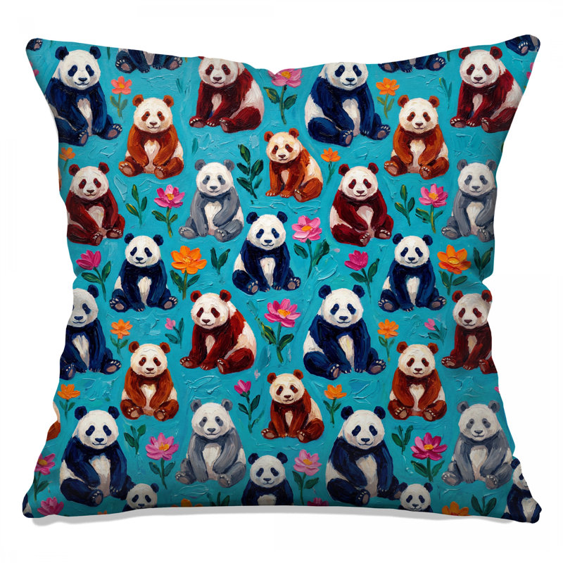 Coussins Pandas, 16 x 16 inches