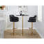 Tabouret de bar réglable en métal chromé et similicuir noir - ensemble de 2