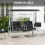 Effingham 2 Seater Garden Swing Chair Patio Swing Seat Tilting Canopy Black