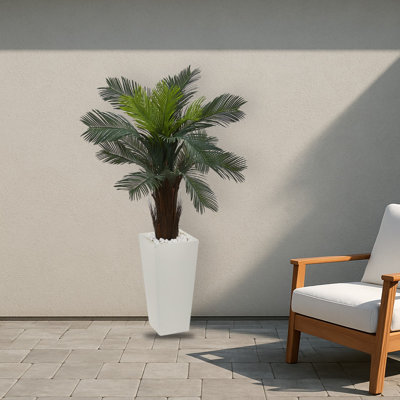 Artificial Cycas Plant in White Tower Planter