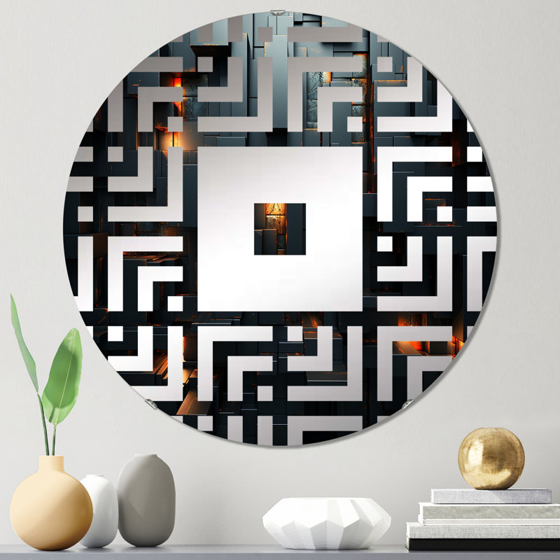 Elham - Miroir mural carré, 23,6 po x 23,6 po