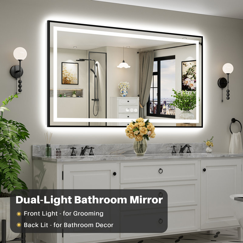 Miroir de salle de bain Matte, Rectangulaire, 72 po x 40 po