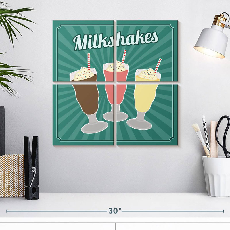 Milkshakes de style rétro Yarlin, H 18 po x l 18 po