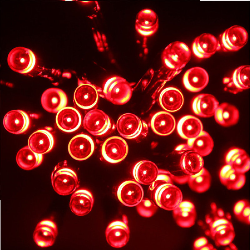 Ber Indoor 50 - Bulb 17.06'' Solar Powered LED Wide Angle LED String Light, Red