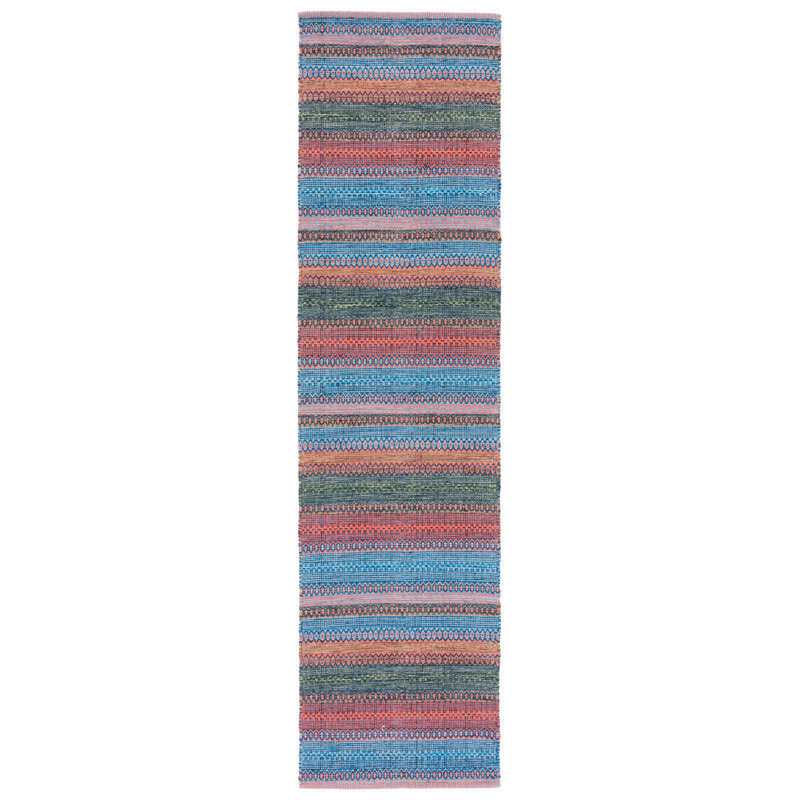 Montauk Flat Weave Cotton Striped Rug, Runner 2'3" x 9'