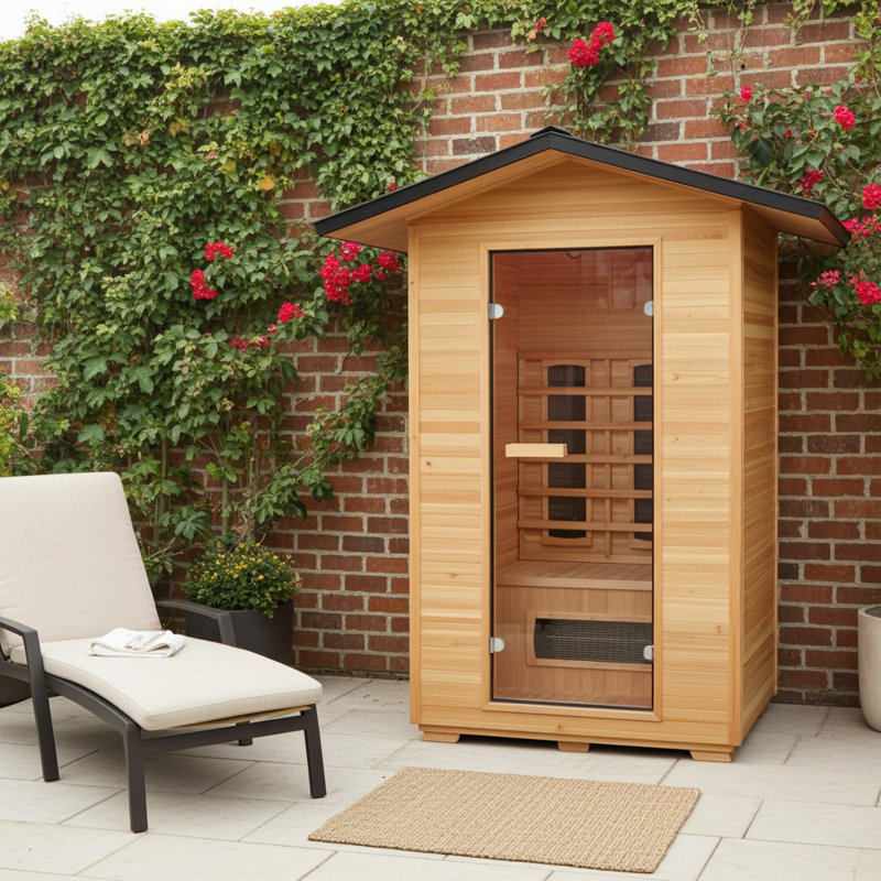 SunRay Saunas 2 - Person Bluetooth Compatible FAR Infrared Sauna in Hemlock