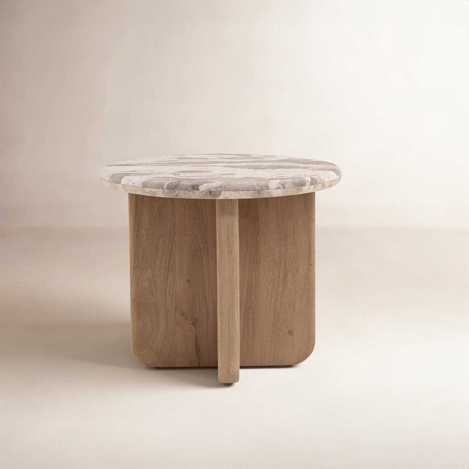 24" Genuine Marble End Table
