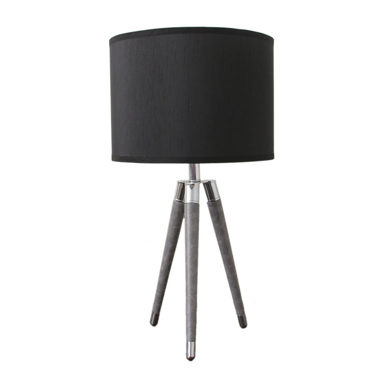 Molinari Metal Tripod Lamp, Black, Gray, 26.75" H x 14" W x 14" D