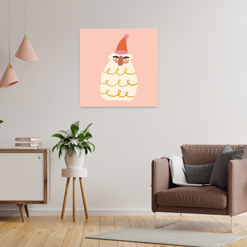 Happychristmasno20, impression d'art moderne abstrait fantaisiste, 24" H x 24" W