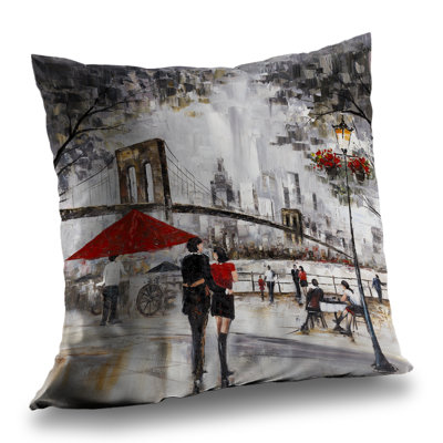 Couple in New York City Poly Twill Throw Pillow | Home Decor