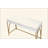 White High Gloss & Gold Finish Vanity Desk