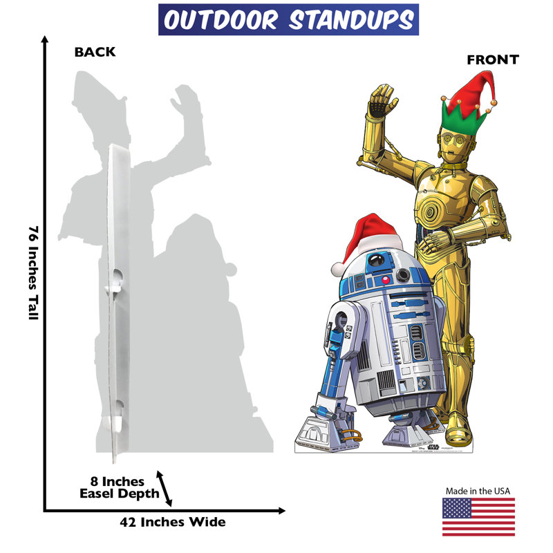 Holiday R2-D2 and C-3PO Outdoor Cardboard Standee