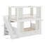 Lit superposé double au-dessus de double avec rideaux d'intimité, lumières DEL sous le lit, escalier de rangement