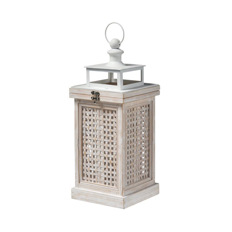 Paley Lantern - Set of 2 Weathered White