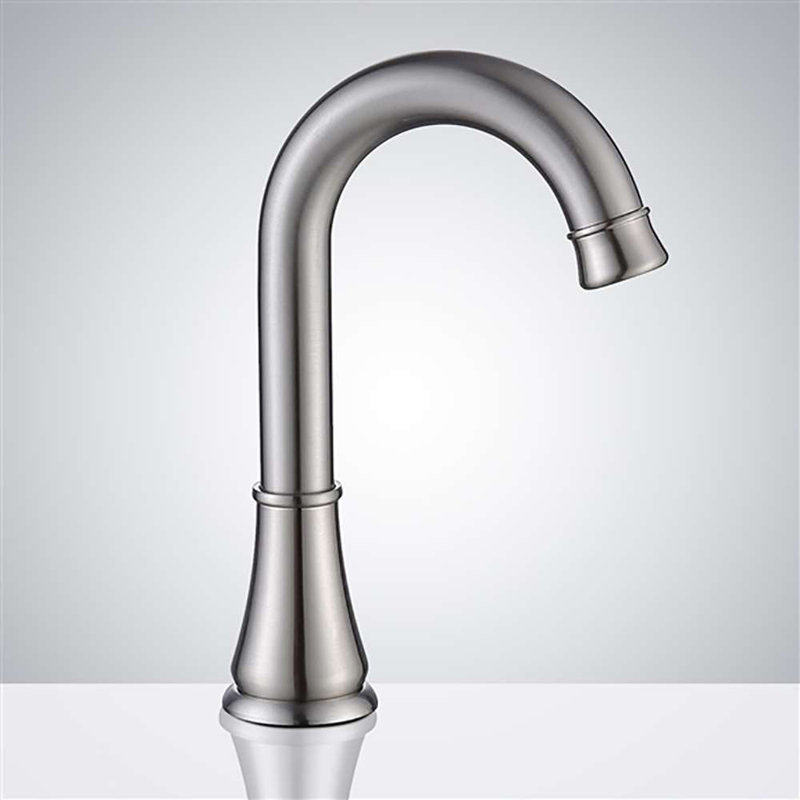 FontanaShowers Commercial Brushed Nickel Touchless Automatic Sensor Faucet