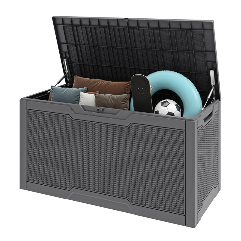 Contenant verrouillable pour terrasse 100 gallons, Gris foncé
