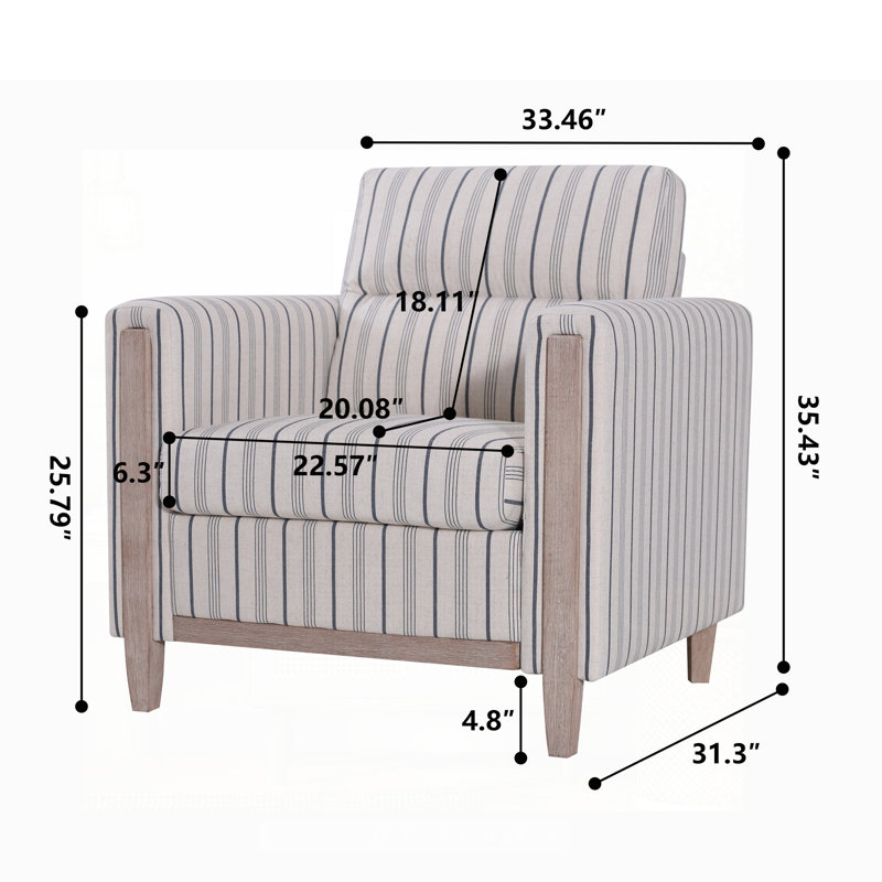 Canapé compact à 1 place avec coussin haute résilience et pieds en bois d'hévéa pour les salons modernes, facile à assembler et durable.