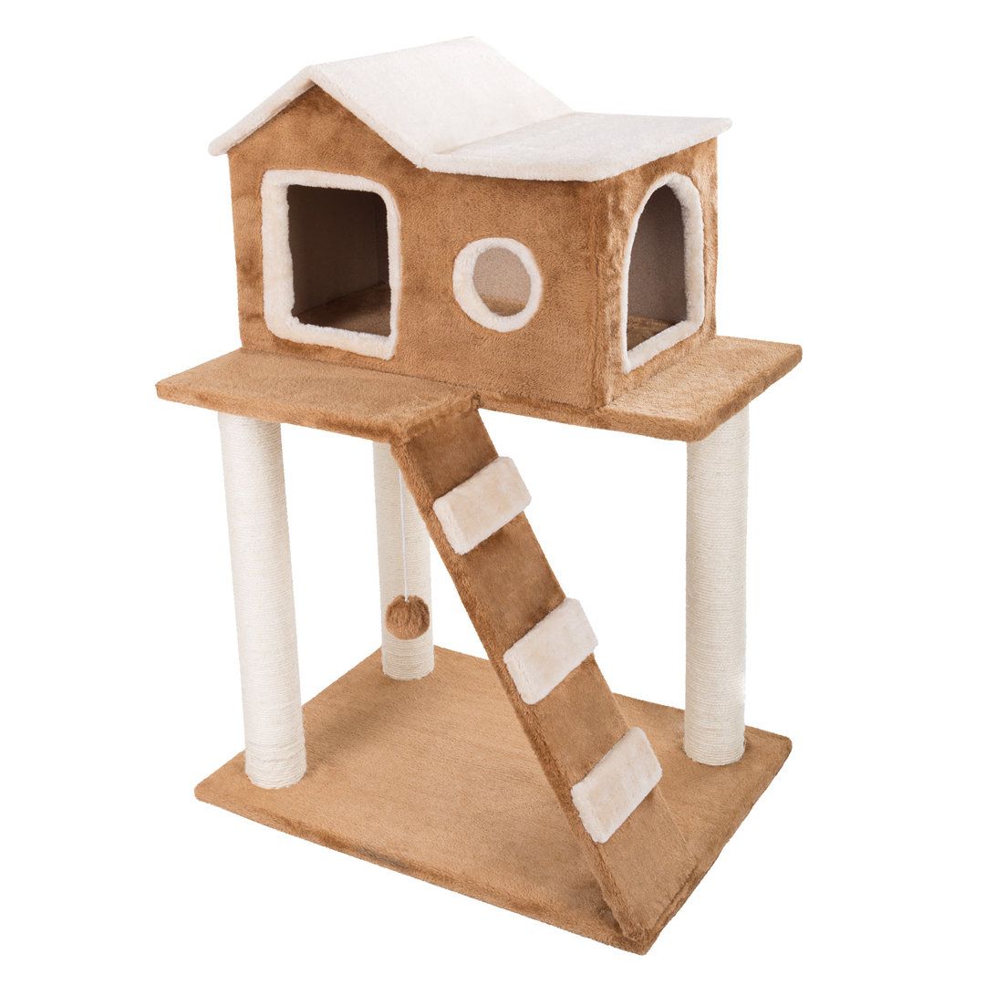  PETMAKER 35in Cat Tree with House, Brown Petmaker