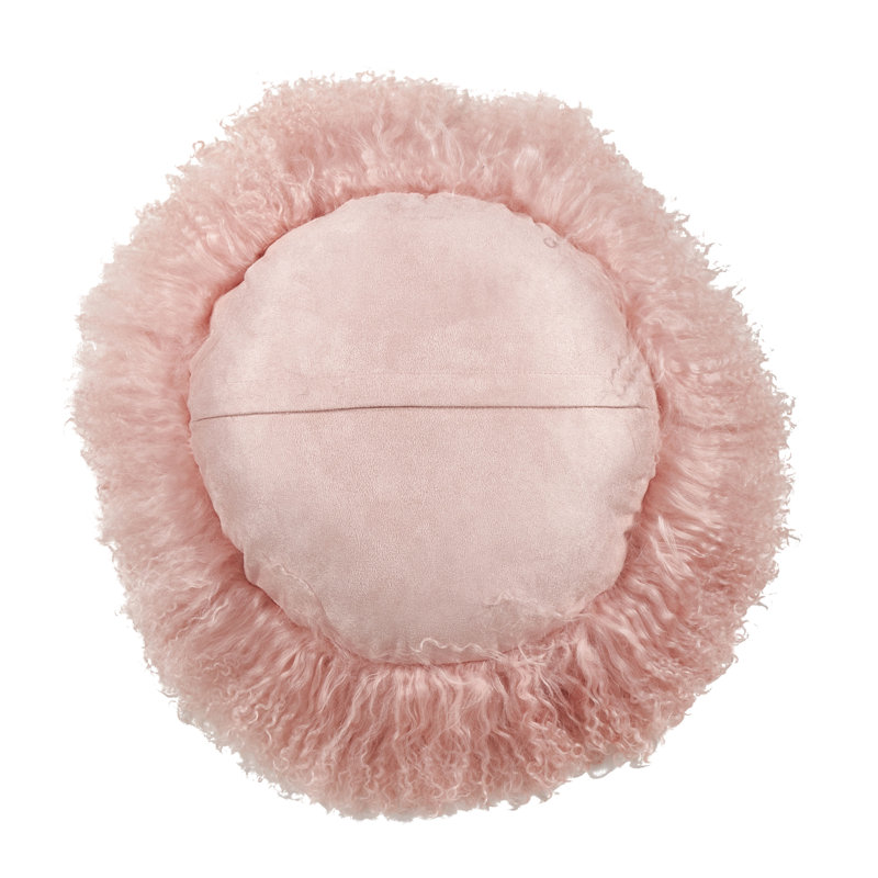 Coussin Mongolian, Rose, H 13 po x l 13 po