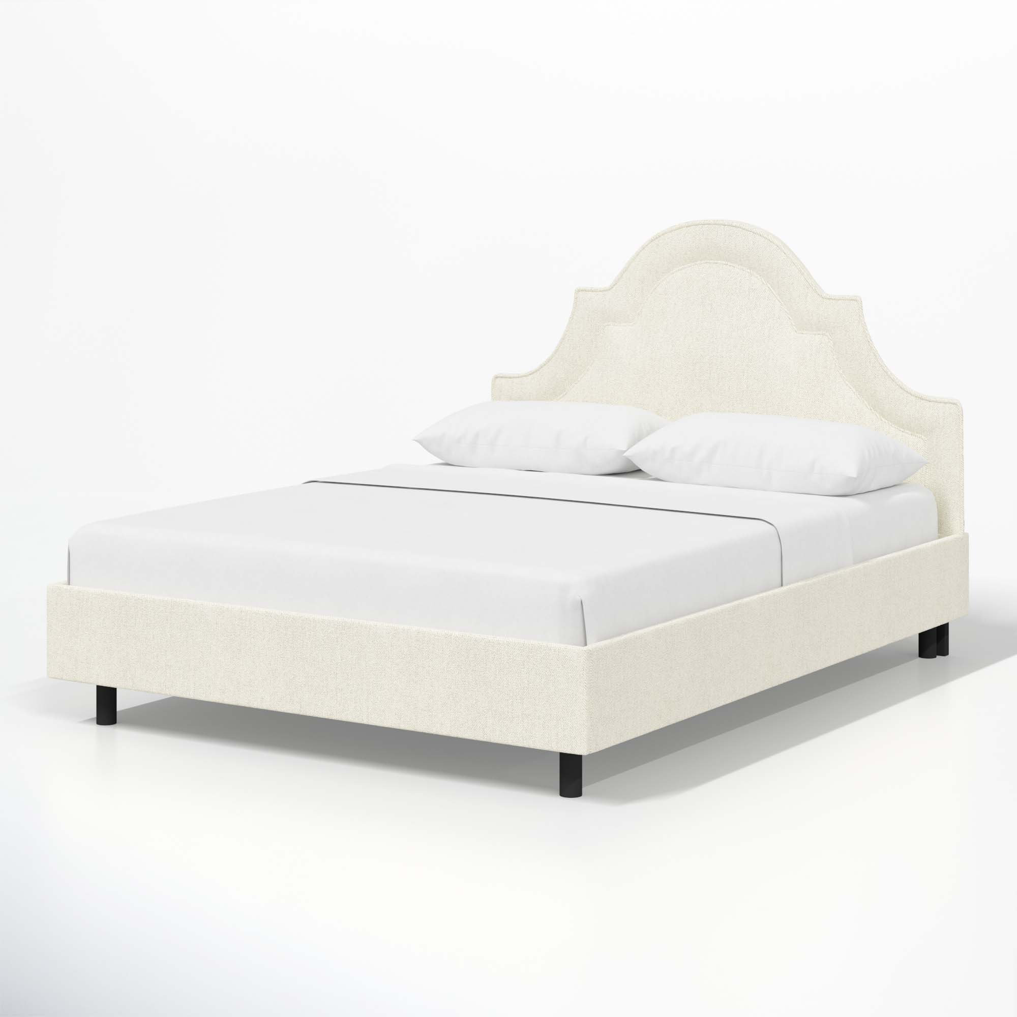 Knipe Upholstered Scalloped Bed, Milsap Canvas Sustain® Tweed, Twin