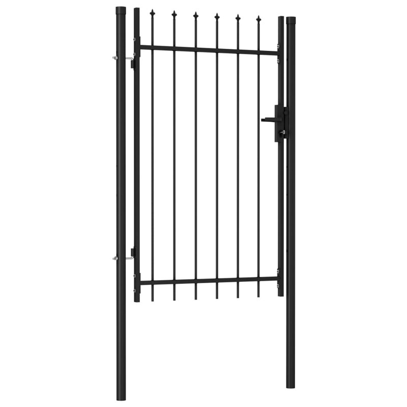 Barrière en métal noir, 47.2" H x 39.4" W, Dessus Spike