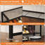 Banc à chaussures à 2 niveaux avec tablette en filet, organisateur de chaussures de hall d'entrée industriel rétro avec structure en métal robuste, gris délavé