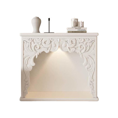 White Manufactured Wood Freestanding Fireplace
