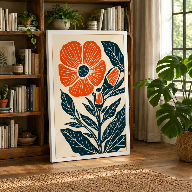 Bloom in Blue Botanical - Wrapped Canvas, 18x12 - 45.7 x 30.5 cm, Sage Border