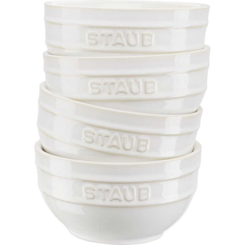 Staub Ceramique 4-Pcs Ceramic Bowl Set, Ivory White