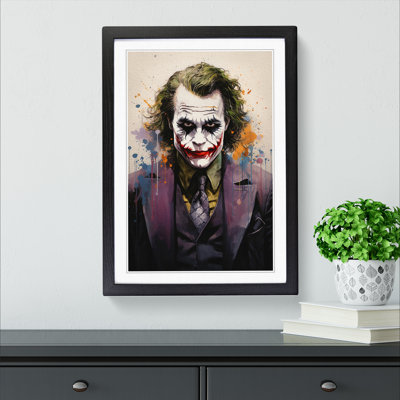 XYZ-FRM-V1223-3910 Joker Conceptual - Single Picture Frame Print on Wood