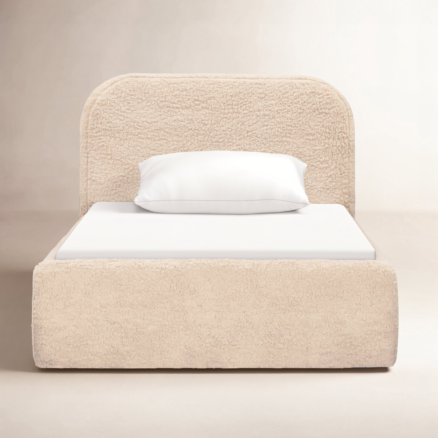 Nara Open-Frame Bed, Twin, Chai Shearling