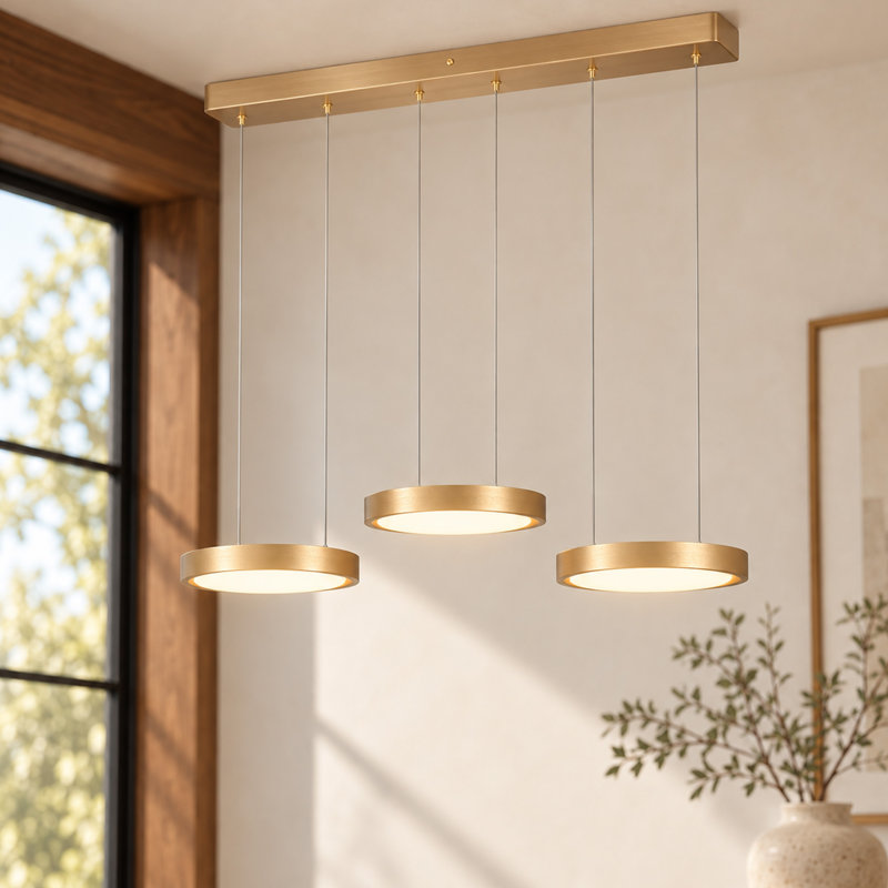 3-Light Dimmable Acrylic Modern Linear Pendant Light, 3 Lights