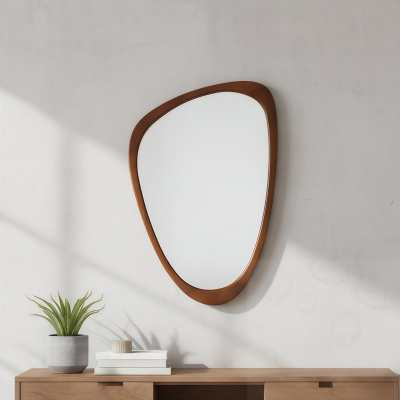 Miroir en bois, Noyer foncé