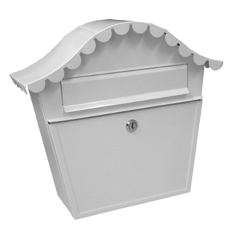 Piersten Steel Wall Mounted Post Box, White
