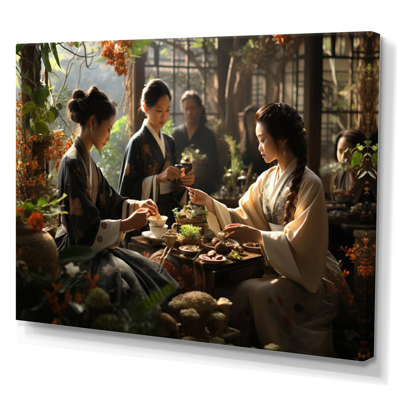 Asian Art Harmony in Tea VI - reproduction d'art, H 24 po x l 32 po x P 1 po, Toile tendue