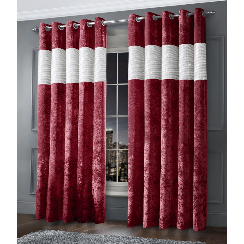 Adacia Curtain, 90cm Width x 90cm Drop, Raspberry