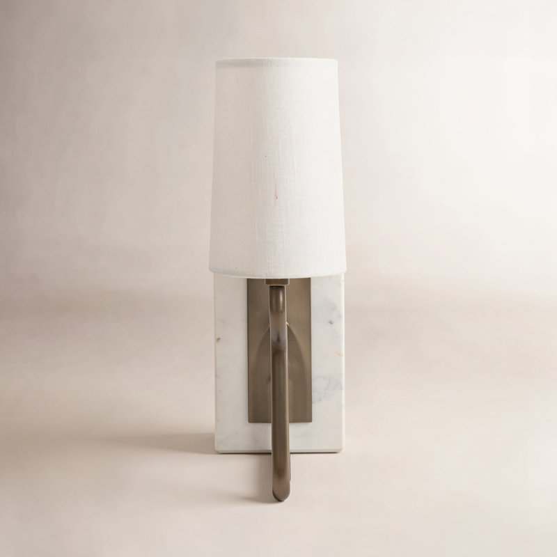 Calla Bookshelf Lamp, White Marble
