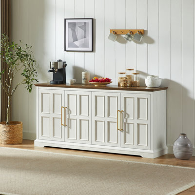 67" Large Sideboard Buffet Cabinet with Storage, Farmhouse Kitchen Buffet Cabinet Wood Coffee Wine Bar Console Table for Kitchen, Dining Room.