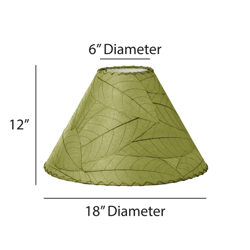Abat-jour empire en feuille de cacao H 12 po Quintan (à visser), Vert