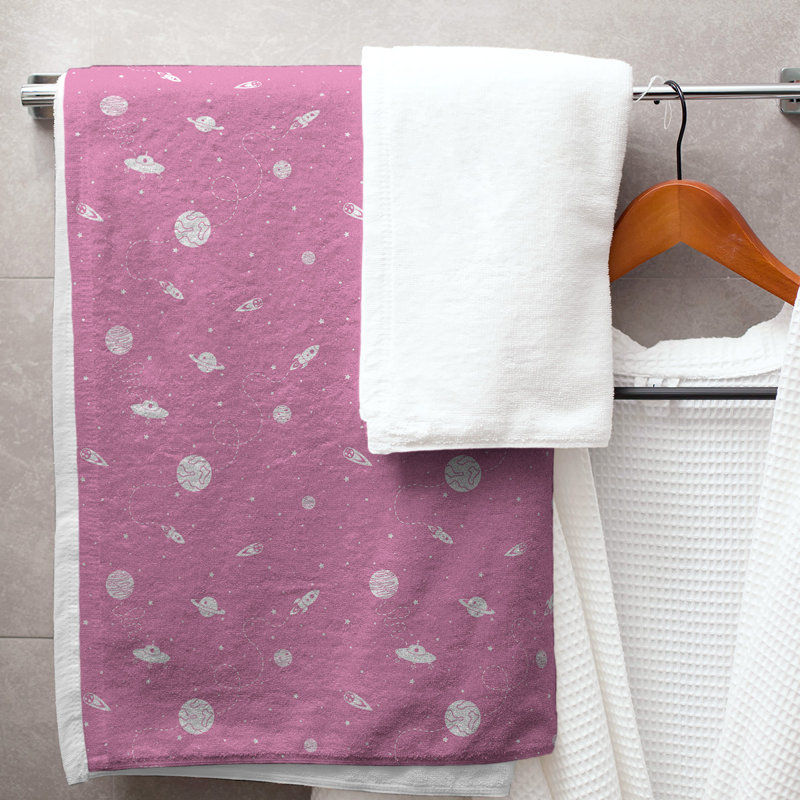 Serviette de bain à espace extérieur, Rose
