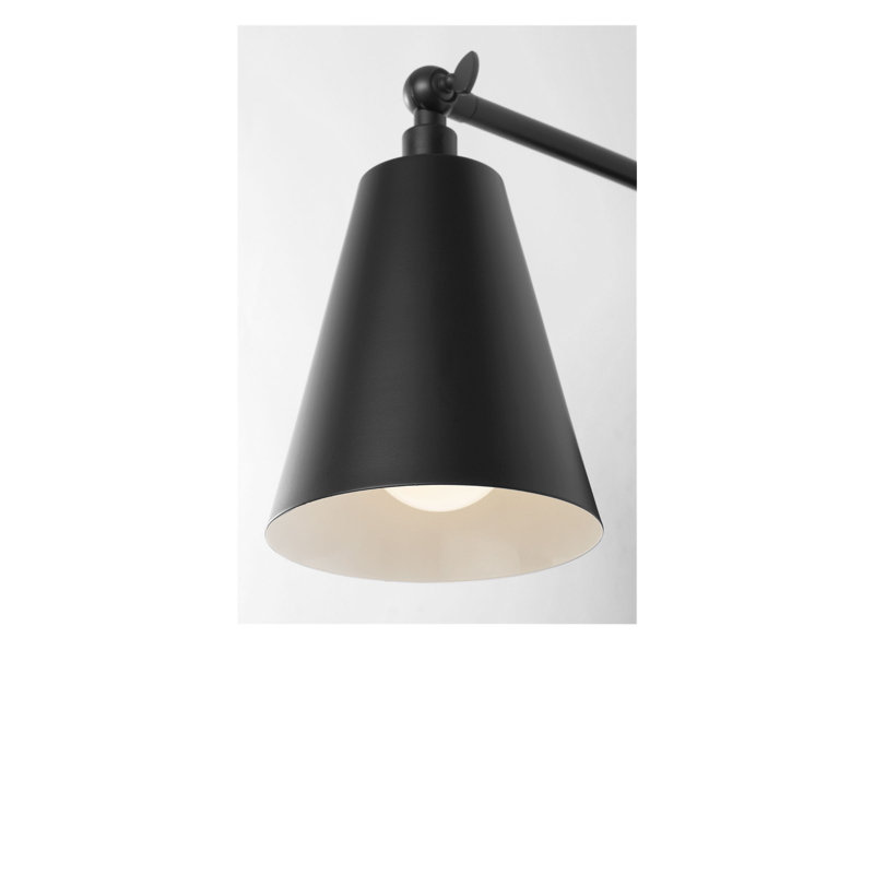 Drae One Light Task Sconce, Midnight Black, No