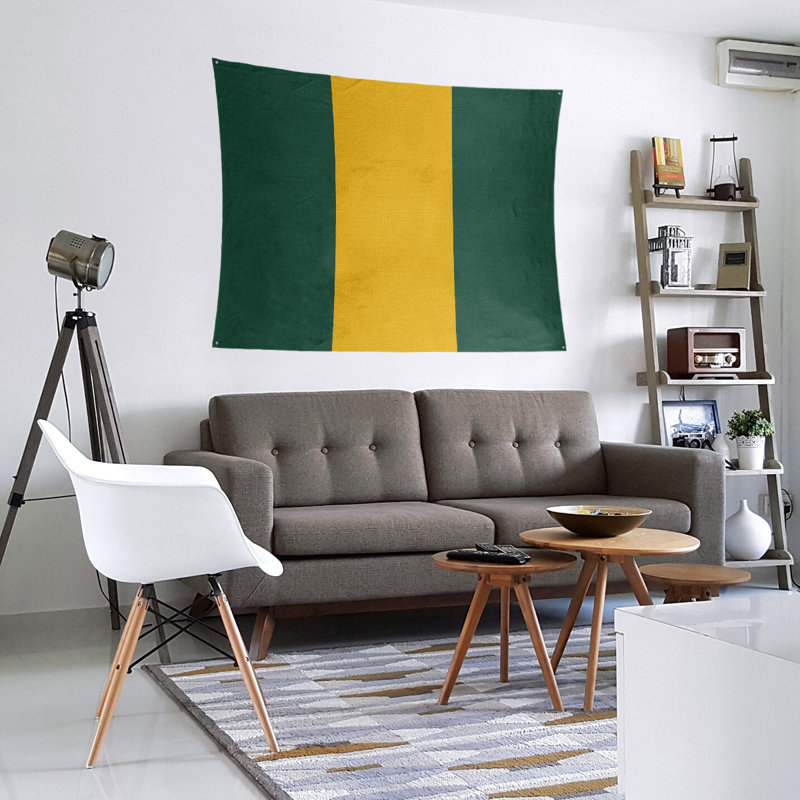 Tapisserie de polyester Minnesota, Vert forêt / récolte dorée / vert forêt, H 51 po x l 60 po