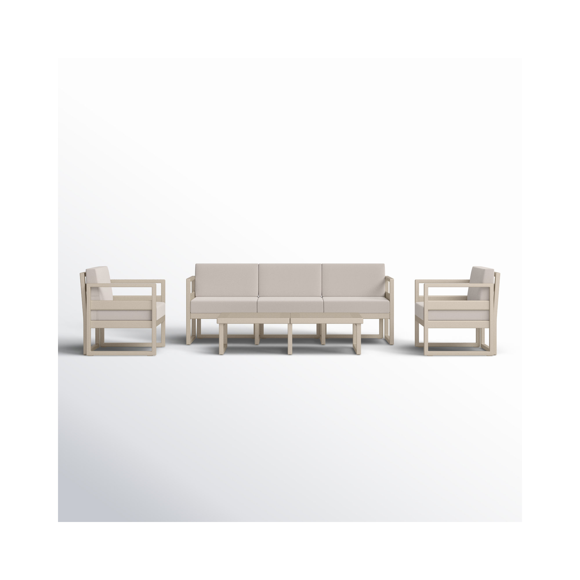 Lane 5 - Person Patio Conversation Set with Cushions, Canvas Flax Sunbrella® Canvas, Taupe