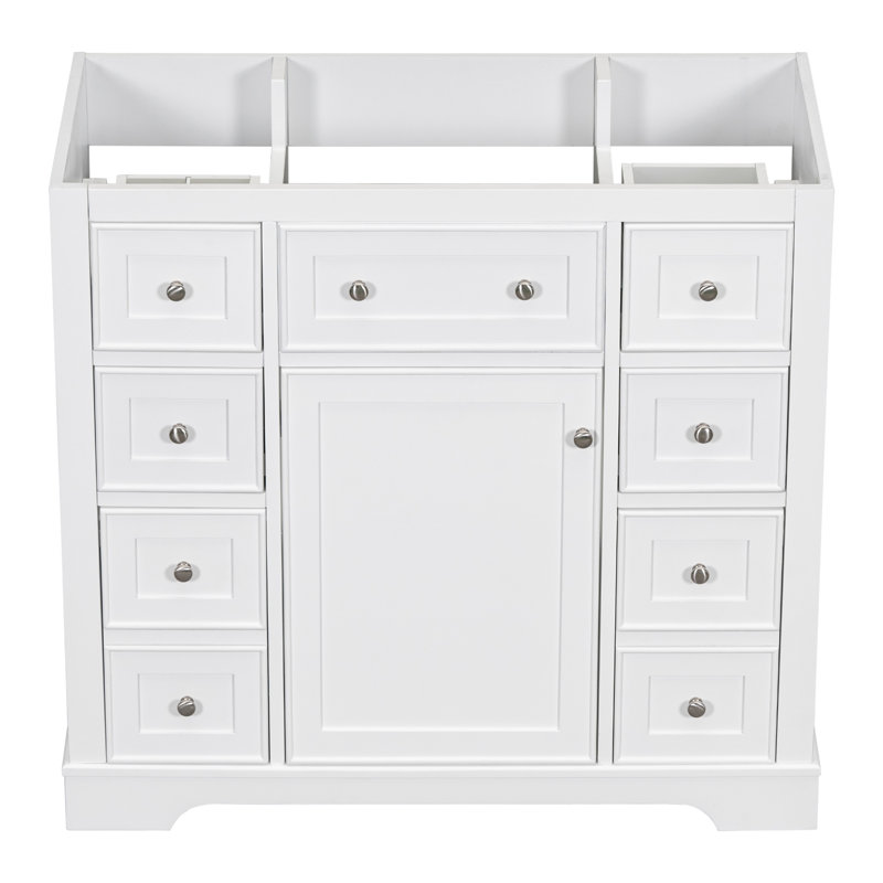Base de meuble-lavabo simple 35,6 po Amandie seulement, Blanc
