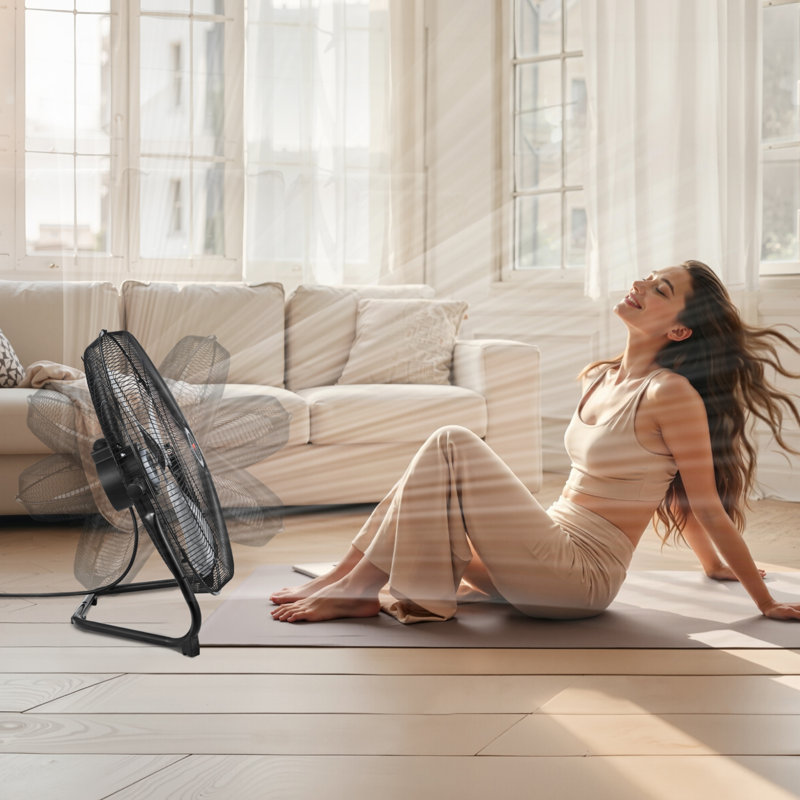  Ventilateur de plancher 3 vitesses, H 20,39 po x l 20,87 po x P 11,02 po